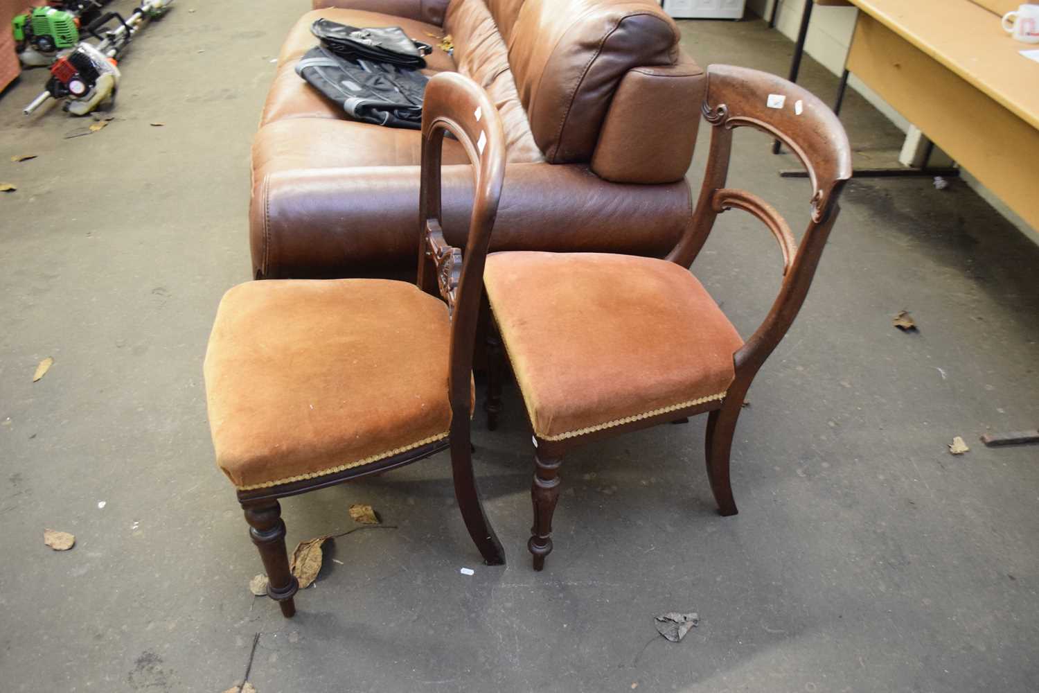 TWO VICTORIAN BAR BACK DINING CHAIRS