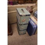 VINTAGE METAL BOUND TRAVEL TRUNK