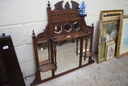 LATE VICTORIAN AMERICAN WALNUT FRAMED OVERMANTEL MIRROR