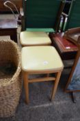 TWO RETRO KITCHEN STOOLS