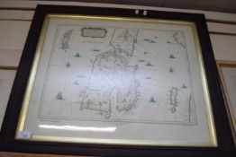 AFTER JOHAN BLAEU, ILA INSVLA, REPRINTED COLOURED MAP, F/G, 74CM WIDE