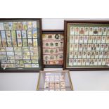 MIXED LOT COMPRISING COLLECTION OF FRAMED CIGARETTE SILKS TOGETHER WITH WILLS CIGARETTES GARDENING