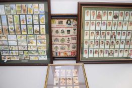 MIXED LOT COMPRISING COLLECTION OF FRAMED CIGARETTE SILKS TOGETHER WITH WILLS CIGARETTES GARDENING