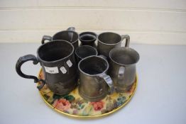 COLLECTION VARIOUS PEWTER TANKARDS AND JUGS