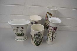 FIVE VARIOUS PORTMEIRION BOTANIC GARDEN VASES