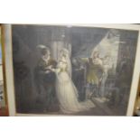 AFTER WILLIAM HAMILTON, SHAKESPEARE, COLOURED ENGRAVING, F/G, 70CM WIDE
