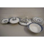 QUANTITY OF WOODS & SONS BLUE MEADOW TABLE WARES