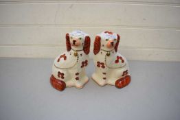 PAIR OF STAFFORDSHIRE SPANIELS