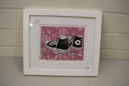 SASKIA PALMER, LINO PRINT OF CONVERSE TRAINERS, F/G