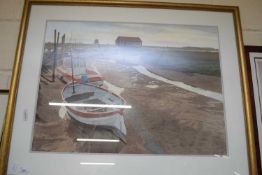 ANDREW DIBBEN, THE CREEK AND COAL BARN, THORNHAM, WATERCOLOUR, F/G, 99CM WIDE