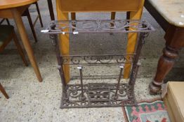 20TH CENTURY CAST IRON BOOT RACK, 59CM WIDE