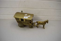 BRASS GIPSY CARAVAN AND HORSE