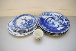 MIXED LOT DECORATED PLATES TO INCLUDE SOME MODERN DELFT