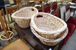 MIXED LOT THREE WICKER BASKETS