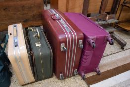 FOUR MIXED SUITCASES