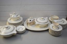 GOOD QUANTITY WEDGWOOD MOONSTONE PATTERN TABLE WARES TO INCLUDE COVERED VEGETABLE DISHES, LARGE MEAT