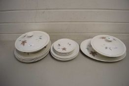 QUANTITY OF ROYAL DOULTON TUMBLING LEAVES DINNER WARES