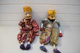 PAIR OF VINTAGE INDIAN PUPPETS WITH PAINTED WOODEN HEADS