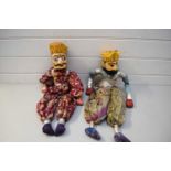 PAIR OF VINTAGE INDIAN PUPPETS WITH PAINTED WOODEN HEADS