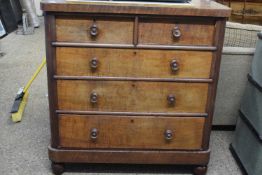 VICTORIAN MAHOGANY CHEST OF TWO SHORT AND THREE LONG DRAWERS, 106CM WIDE