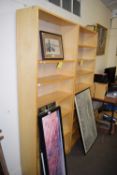 PAIR OF MODERN LIGHT WOOD FINISH BOOKCASE CABINETS