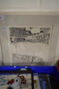 FOUR MOUNTED REPRODUCTION LONDON MAP PRINTS, FROM ROGUES MAP OF LONDON 1746