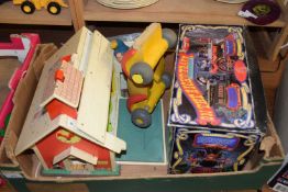 FISHER PRICE PLAY FAMILY SCHOOL, RUBBER NODDY MODEL AND A DE LUXE MUSICAL TRAIN