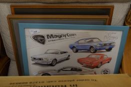 THREE PRINTS TO INCLUDE LIMITED EDITION 51/60 MUSTANG CLUB OF FRANCE ETC