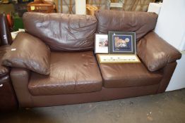 MODERN TWO-SEATER SOFA, FAUX LEATHER, WIDTH APPROX 190CM