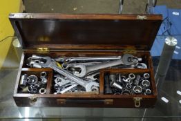 TOOLBOX TO INCLUDE A MIXED SOCKET SET AND SPANNERS