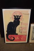 COLOURED FRENCH ADVERTISING PRINT - CHAT NOIR, F/G
