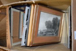 BOX CONTAINING VARIOUS PRINTS TO INCLUDE A DUTCH FERRY ETC