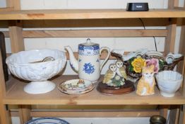 VARIOUS CHINA WARES, MODEL ANIMALS ETC