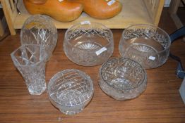 GLASS BOWLS AND VASES