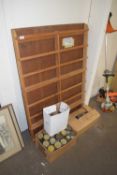 LARGE QUANTITY NAILS, NUTS, BOLTS AND OTHER SUNDRIES IN JARS WITH ACCOMPANYING WOODEN SHELVING