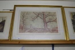 EDWARD STAMP, STUDY OF WINTER TREES, WATERCOLOUR, F/G, 64CM WIDE