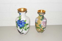 TWO 20TH CENTURY CHINESE CLOISONNE VASES OF BALUSTER FORM