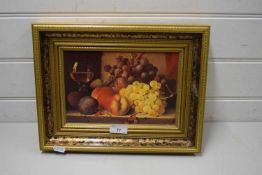 GILT FRAMED OLEOGRAPH STILL LIFE PICTURE OF FRUIT