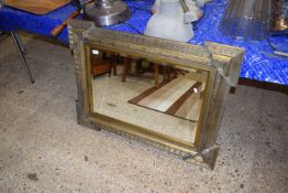 MODERN BEVELLED MIRROR IN GILT FINISH FRAME, 106CM WIDE