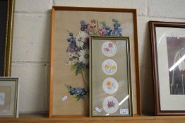 MIXED LOT COMPRISING TWO NEEDLEWORK PICTURES OF FLOWERS, BOTH F/G (2)