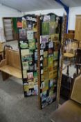 THREE-FOLD DRESSING SCREEN DECORATED WITH A DECOUPAGE FINISH OF CAT PICTURES