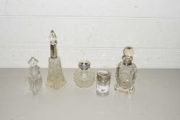 MIXED LOT SMALL DRESSING TABLE JARS TO INCLUDE SOME WITH SILVER TOPS OR COLLARS