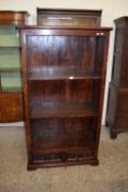 20TH CENTURY HARDWOOD BOOKCASE WITH TWO DRAWERS TO BASE