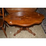 REPRODUCTION COFFEE TABLE WITH INLAID DECORATION, APPROX 101CM