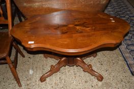 REPRODUCTION COFFEE TABLE WITH INLAID DECORATION, APPROX 101CM