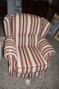 MODERN UPHOLSTERED CHAIR WITH STRIPED FABRIC
