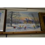 OIL OF A WINTER SCENE, SIGNED GRANT