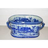 LARGE REPRODUCTION BLUE AND WHITE FOOT BATH