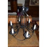 MODERN BLACK CHANDELIER STYLE LIGHT FITTING, HEIGHT APPROX 60CM