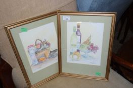 PAIR OF FRAMED WATERCOLOURS, SIGNED GILLIAN MATTHEWS, STILL LIFE